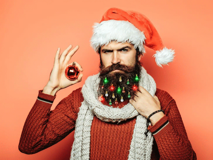 Light Up Beard Christmas Ornaments