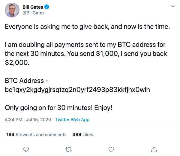 Gates Twitter Hack